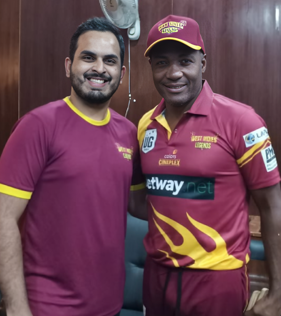 Sports Physiotherapist Dr. Krysn D'gama with Brian Lara